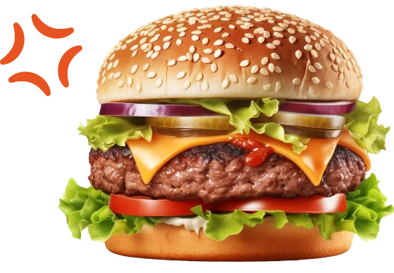Декоративное изображение бургера DELICIO